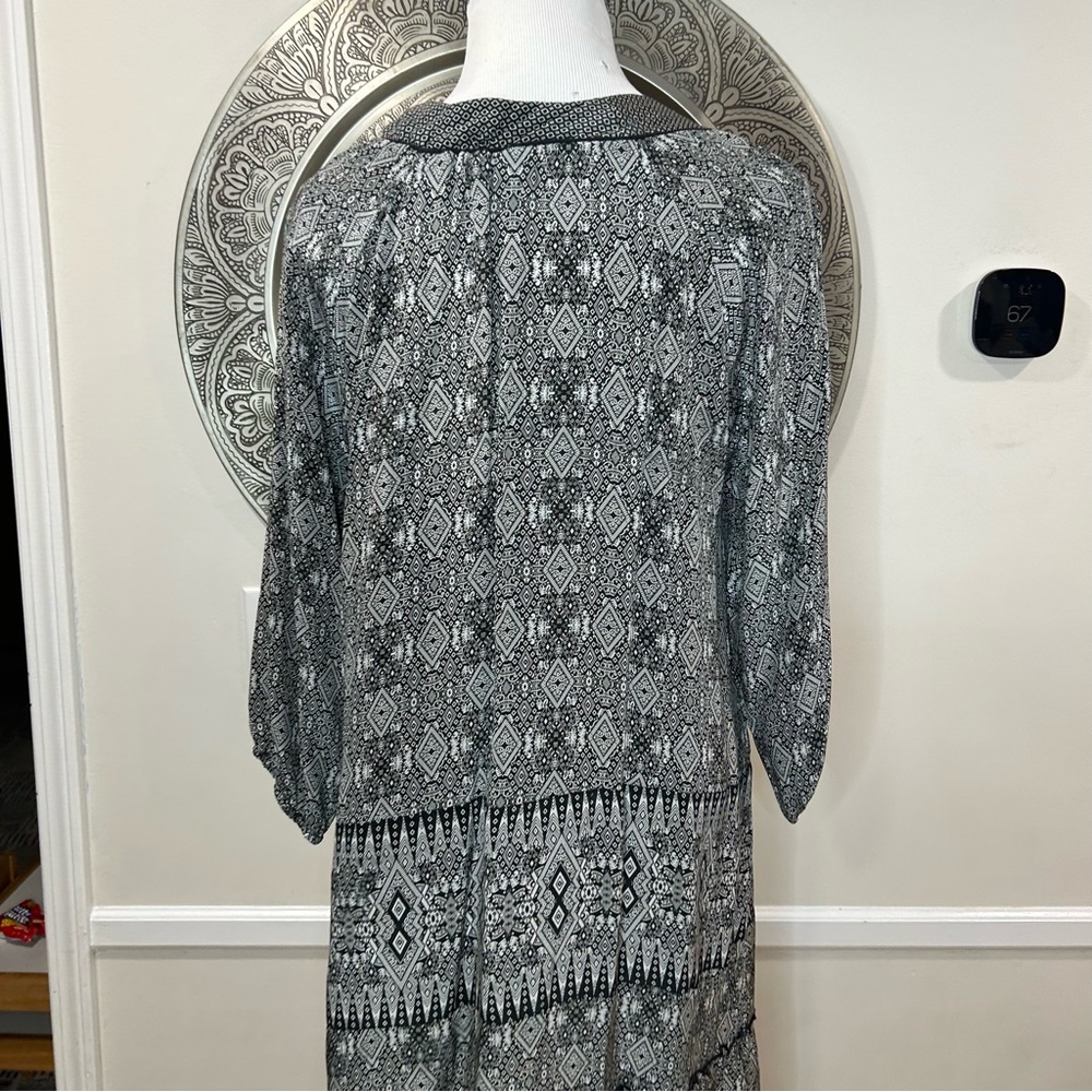 Tolani Black And White Pattern Mid-Length Dress-Size L - Picture 5 of 11